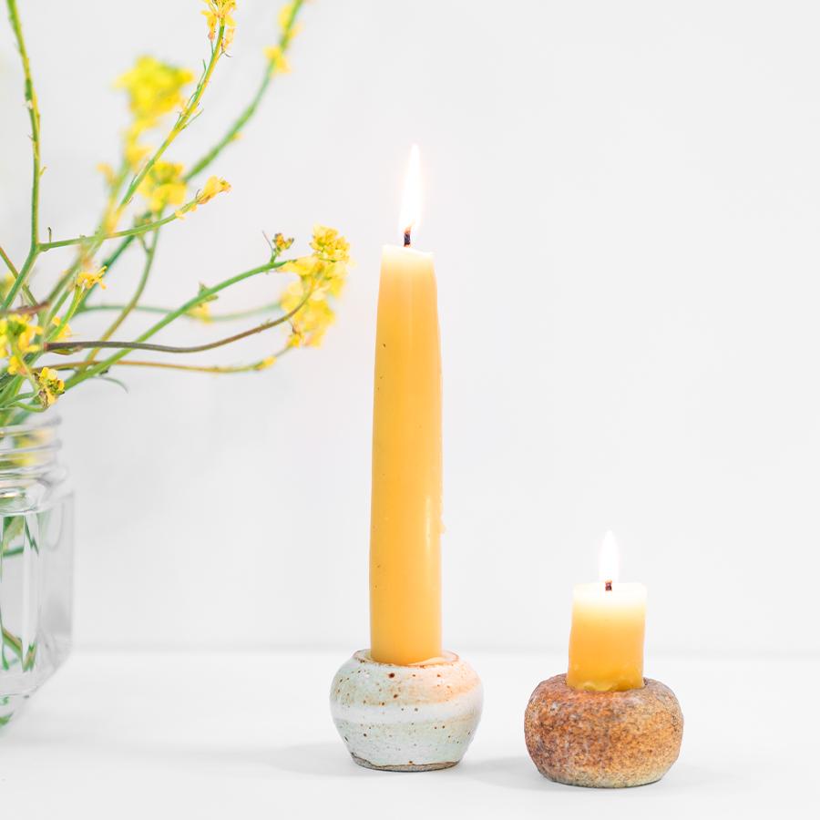 Beeswax Flat Heart Candle – Candlestock