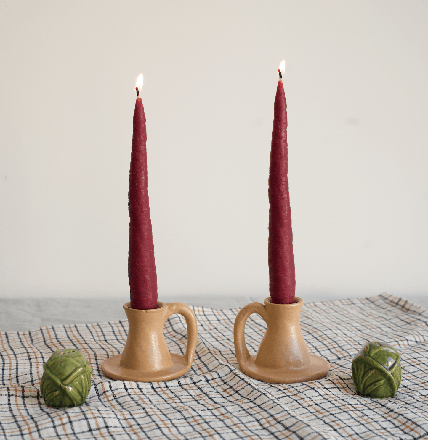 8'' Purple Carrot Taper Beeswax Candles Set of 2 - Happy Organics