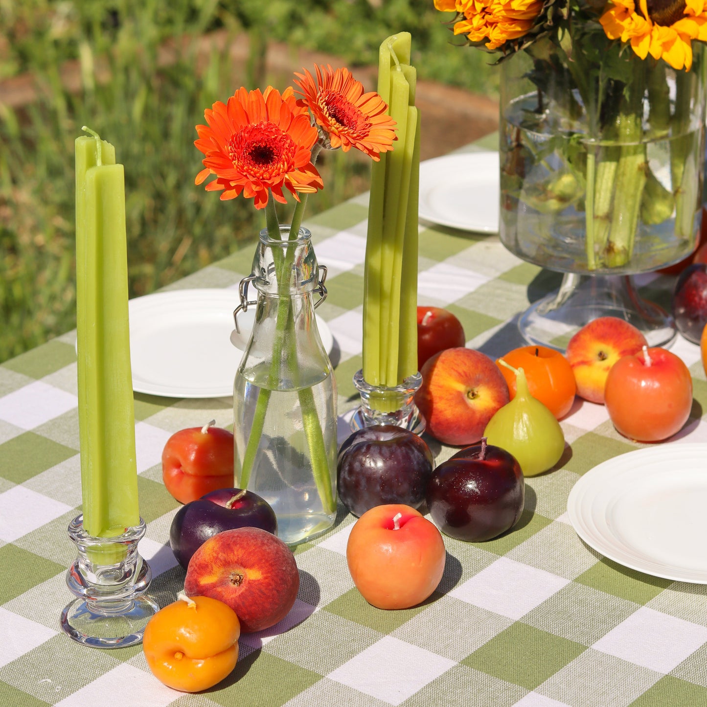 *IMPERFECT* BEESWAX CELERY TAPER CANDLES