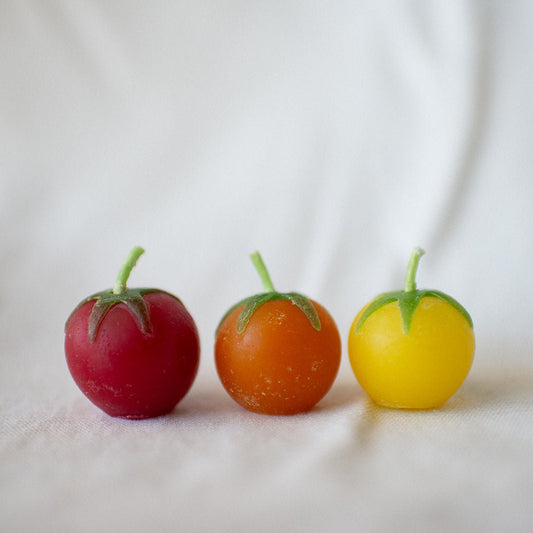 Beeswax Cherry Tomato Birthday Candles (8) - Happy Organics