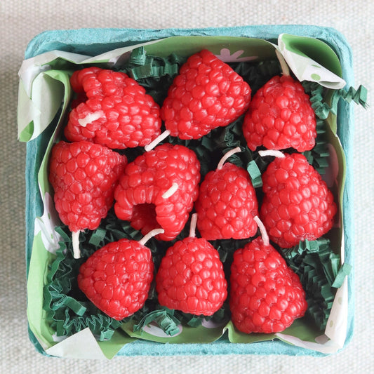 Beeswax Raspberry Birthday Candles - Happy Organics