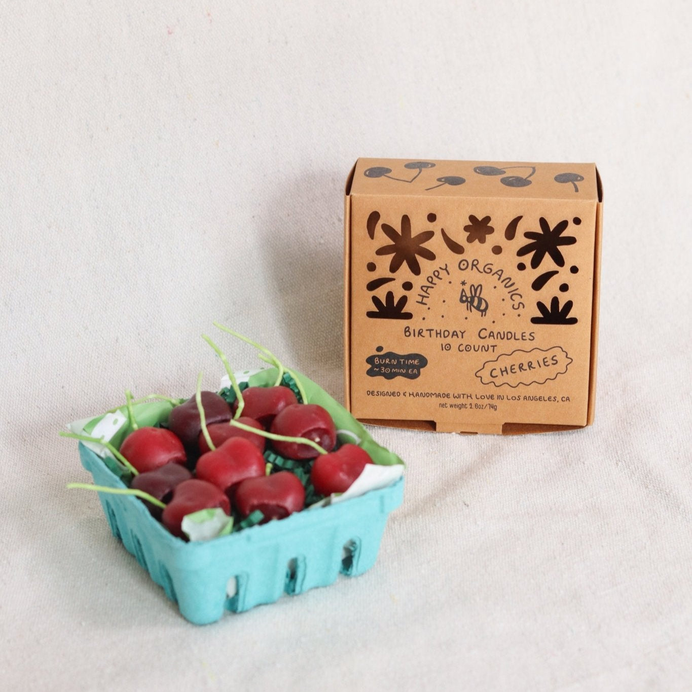 Dark Red Cherry Beeswax Candles - Happy Organics