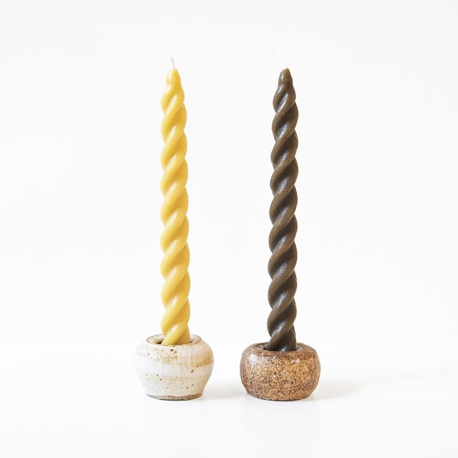 Beeswax Spiral Taper Candles - Set of 2