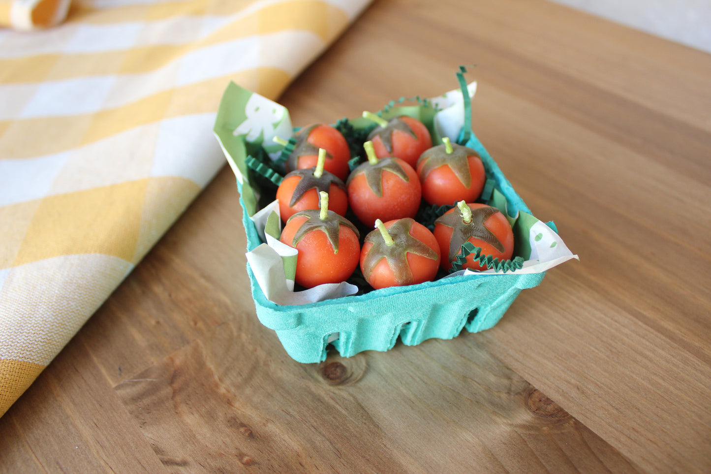 Orange Cherry Tomato Beeswax Birthday Candles 8-count