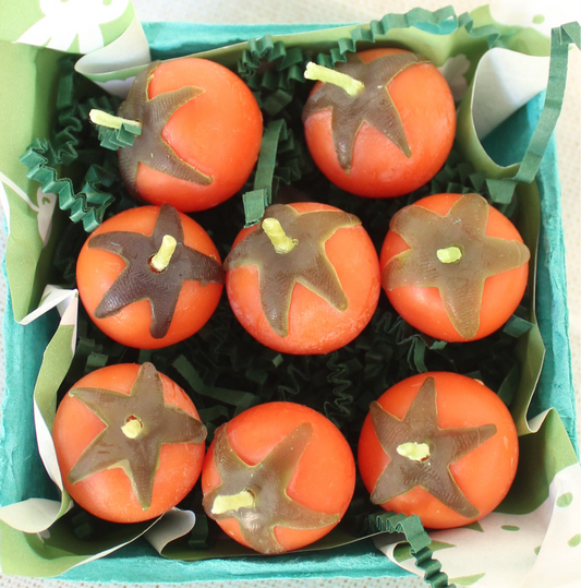 Orange Cherry Tomato Beeswax Birthday Candles 8-count