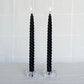 Black Beeswax Spiral Dinner Tapers - Set of 4
