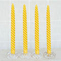 Natural Yellow Beeswax Spiral Dinner Taper Candles — Set of 4