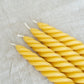 Natural Yellow Beeswax Spiral Dinner Tapers - Set of 4