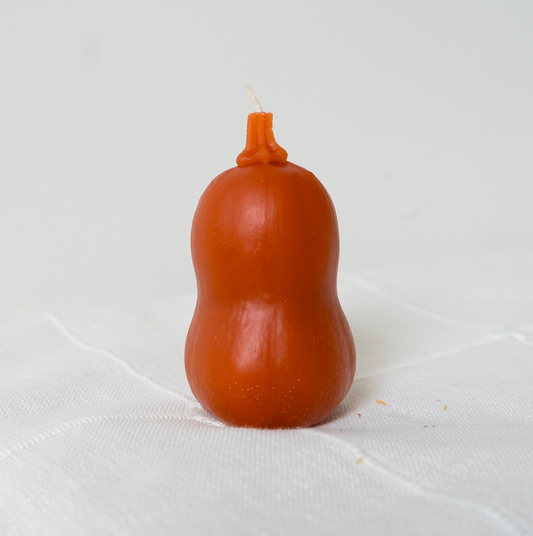 Maple Leaf Butternut Squash Pumpkin Beeswax Candle