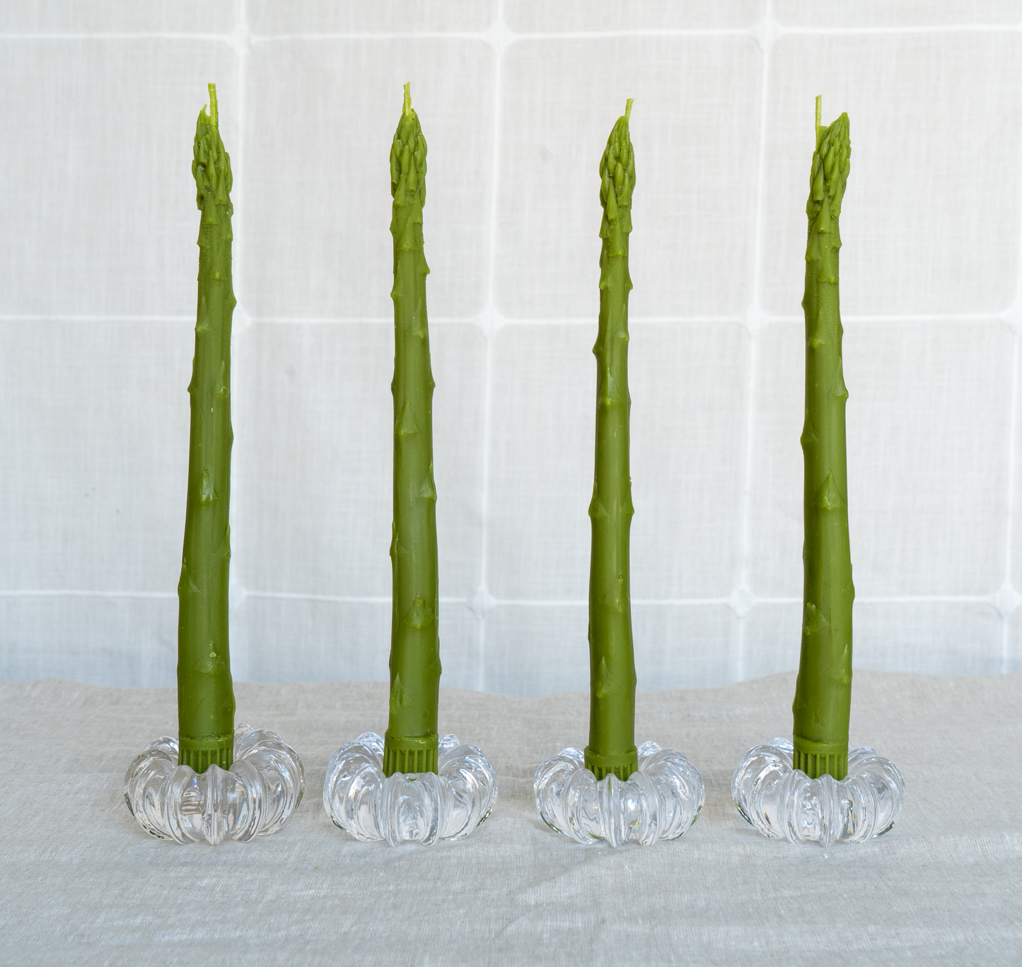 Asparagus Beeswax Taper Candles – Set of 4
