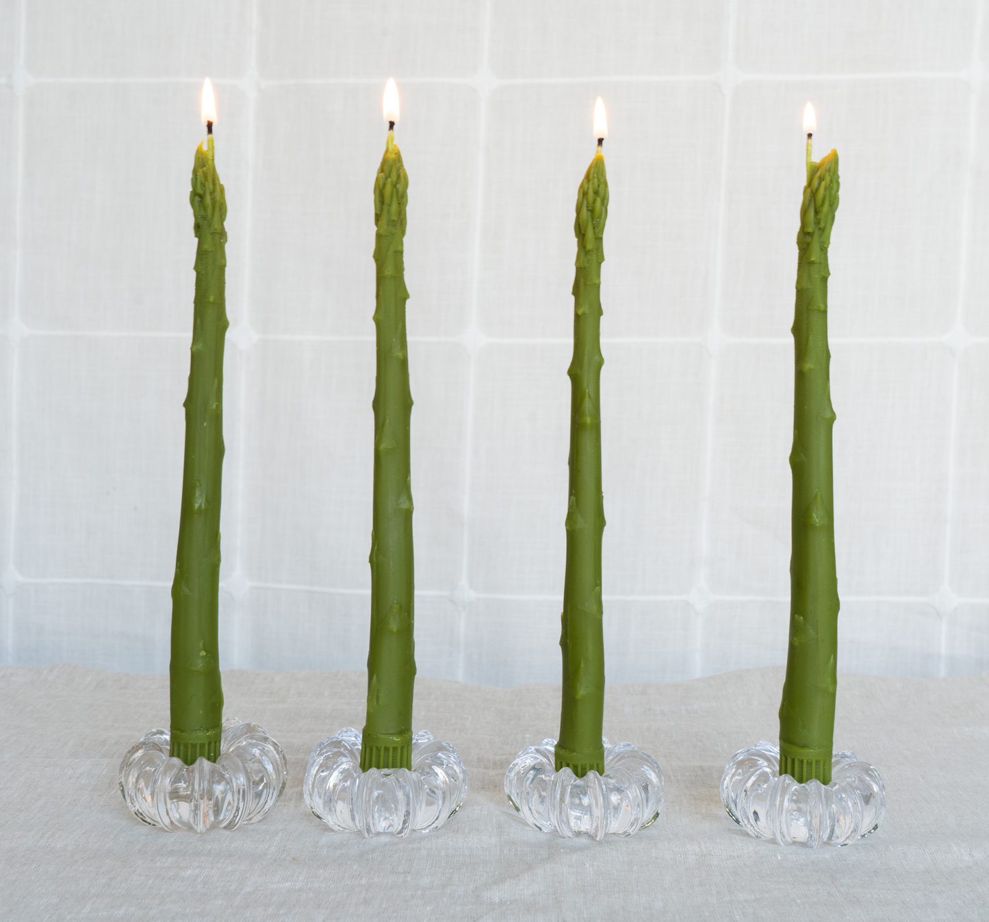 Asparagus Beeswax Taper Candles – Set of 4