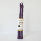 *IMPERFECT* PURPLE ASPARAGUS TAPER BEESWAX CANDLES PAIR