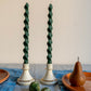 *IMPERFECT* Forest Green Beeswax Dinner Tapers - Set of 4