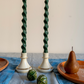 *IMPERFECT* Forest Green Beeswax Dinner Tapers - Set of 4