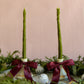 ASPARAGUS TAPER BEESWAX CANDLES PAIR