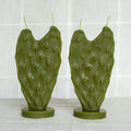 Heart Nopal Cactus Beeswax Candle - Set of 2