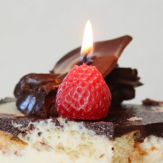 Beeswax Strawberry Birthday Candles