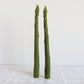 BEESWAX ASPARAGUS TAPER CANDLES PAIR - 9 INCH TALL