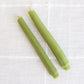 BEESWAX CELERY TAPER CANDLES - SET OF 2