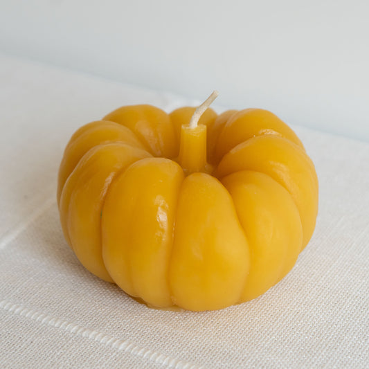 Large Pumpkin Beeswax Candle