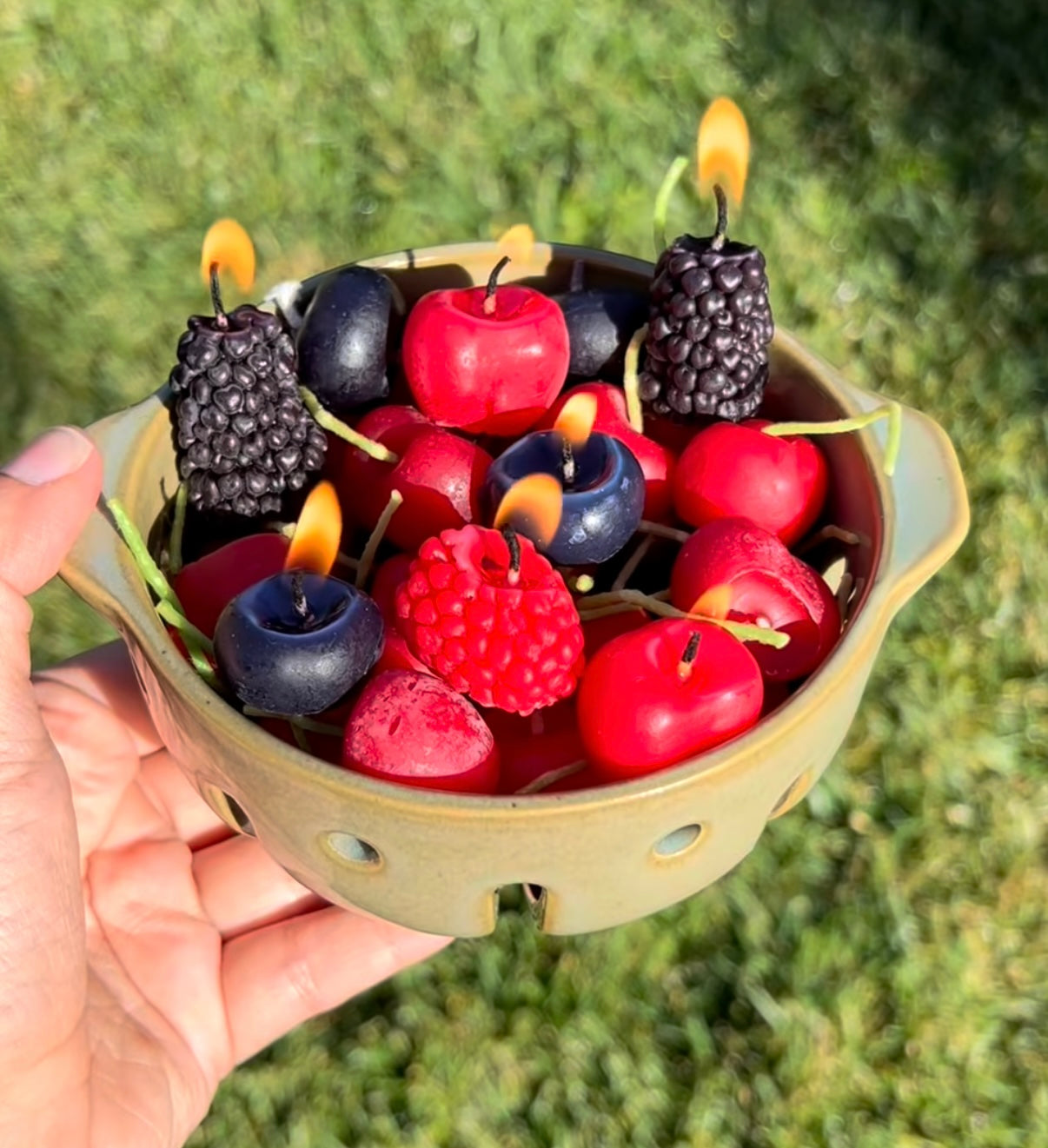 Mixed Berry Beeswax Birthday Candles