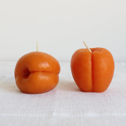 Apricot Beeswax Candle Pair - Happy Organics