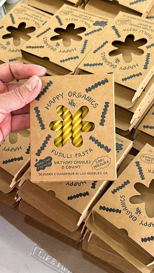 Beeswax Fusilli Pasta Birthday Candles - Happy Organics