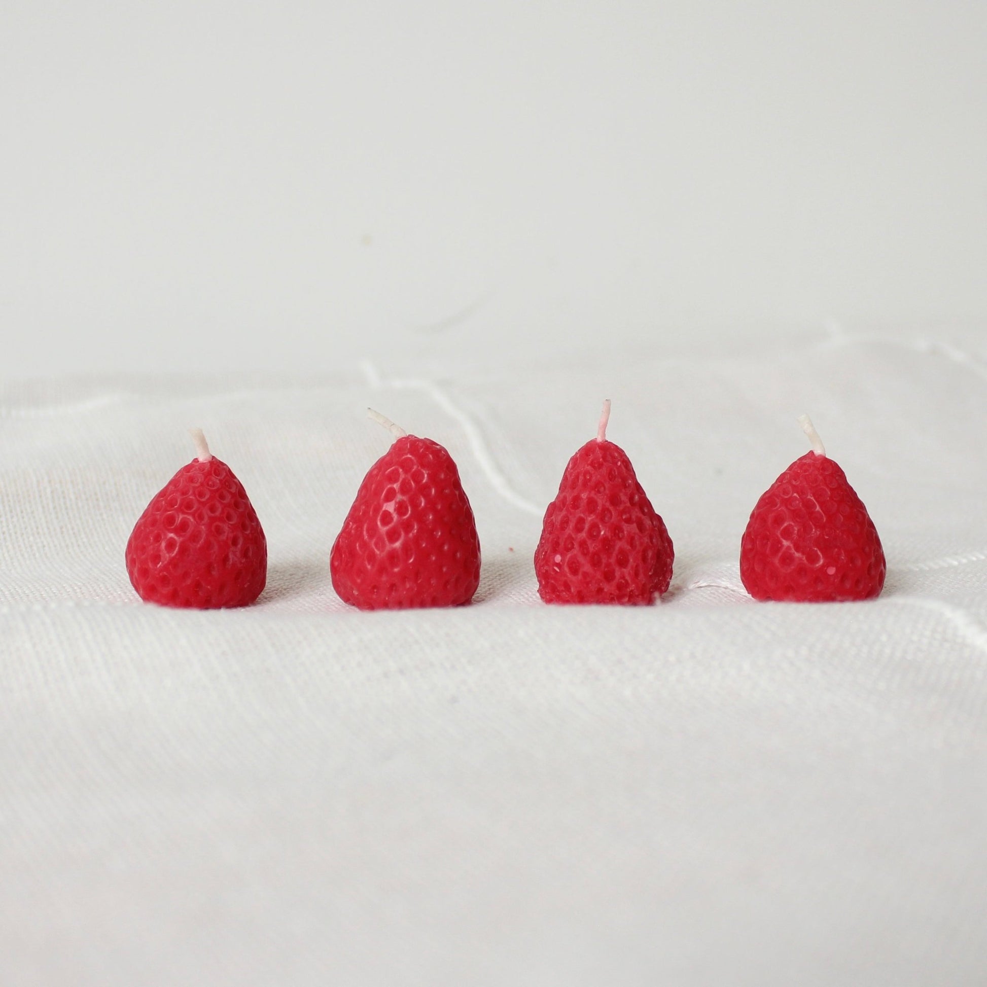 Beeswax Strawberry Birthday Candles - Happy Organics