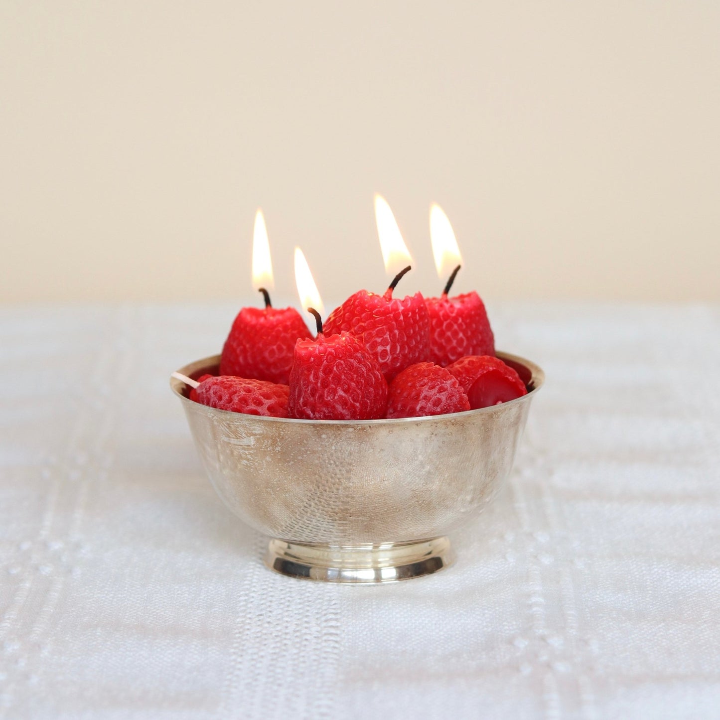 Beeswax Strawberry Birthday Candles - Happy Organics
