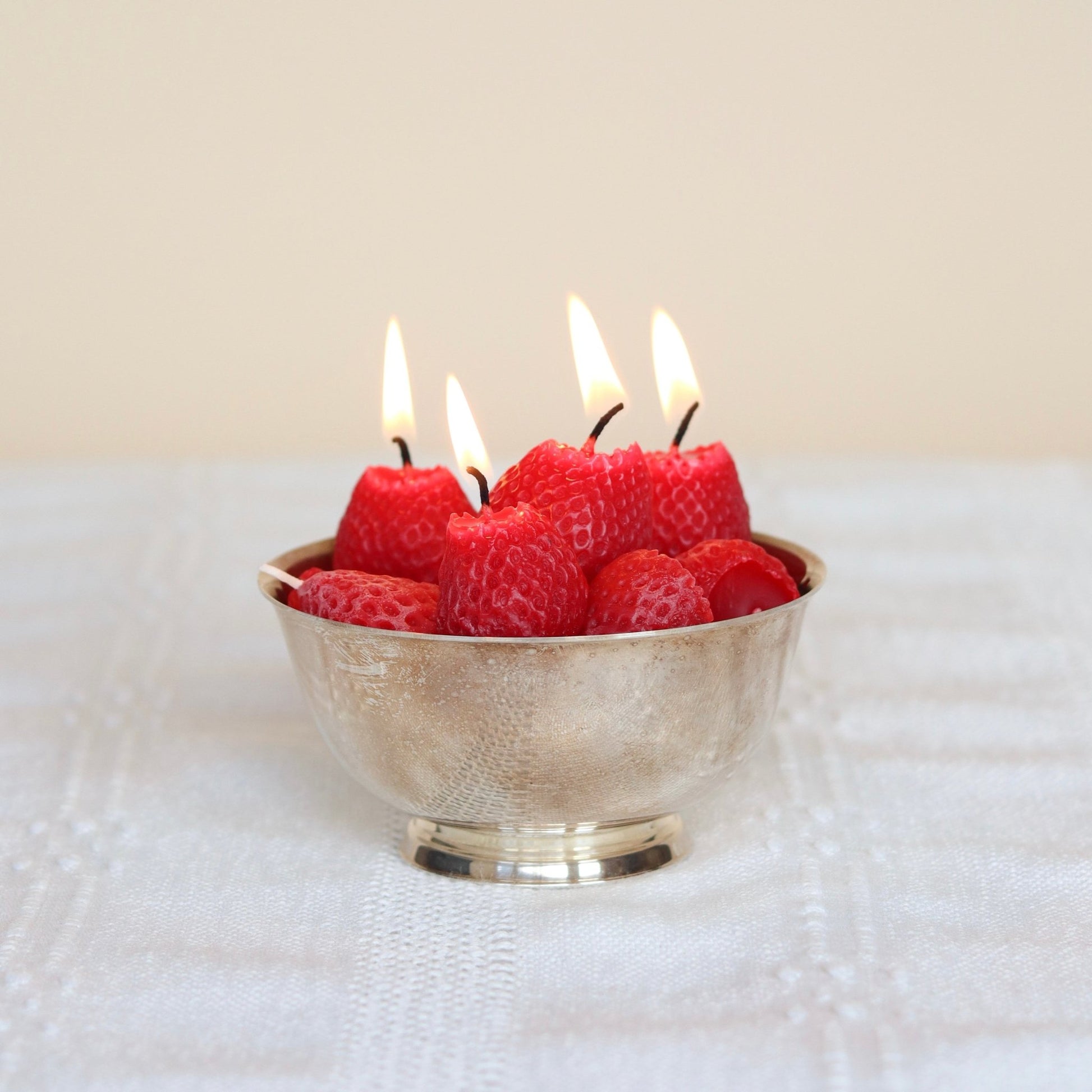 Beeswax Strawberry Birthday Candles - Happy Organics