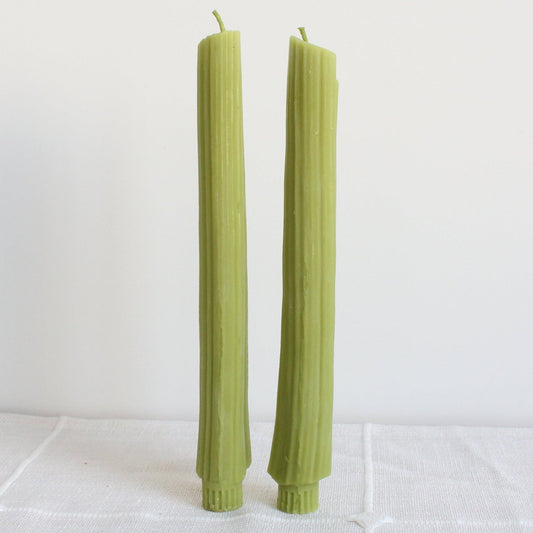 Celery Taper Beeswax Candles - Happy Organics