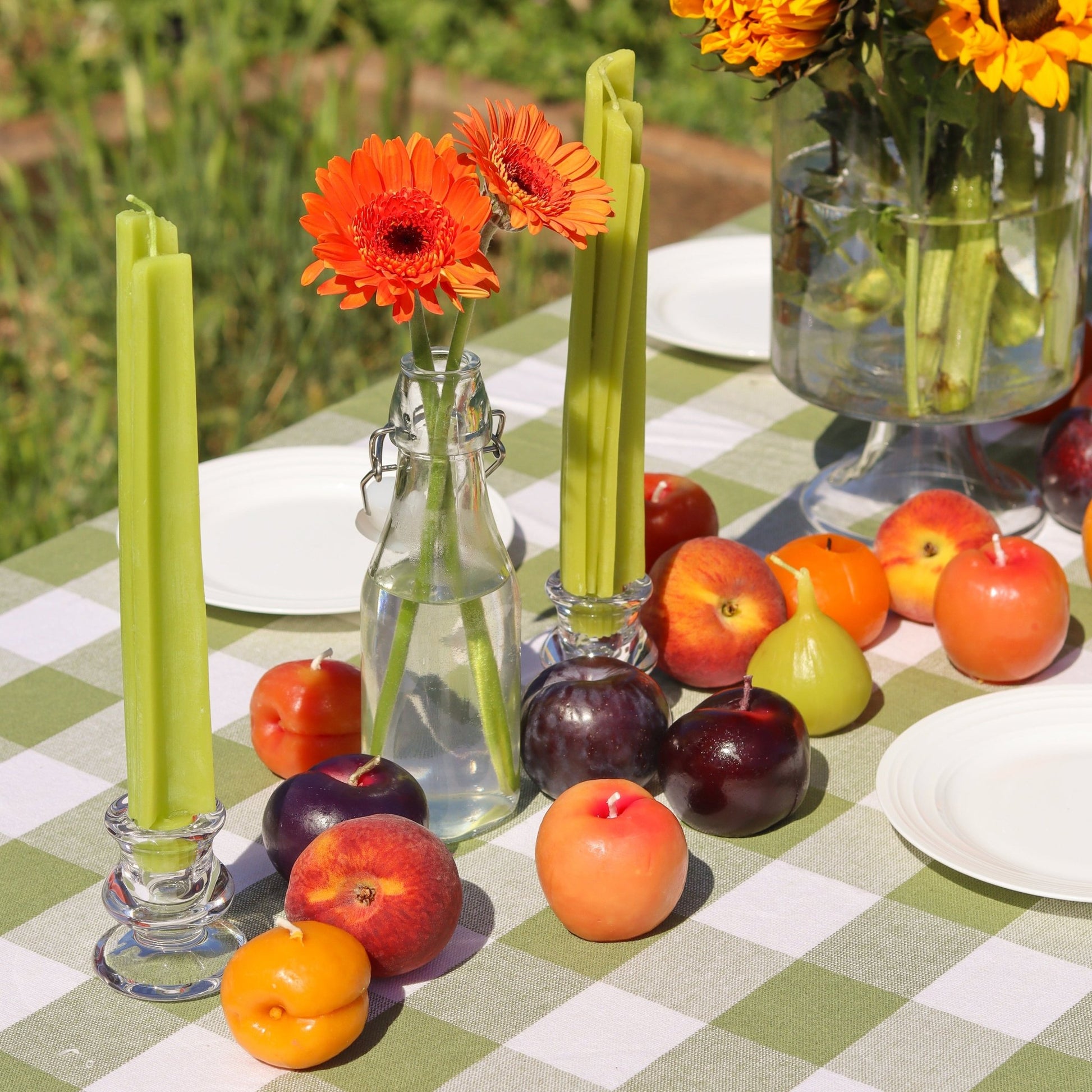Celery Taper Beeswax Candles - Happy Organics