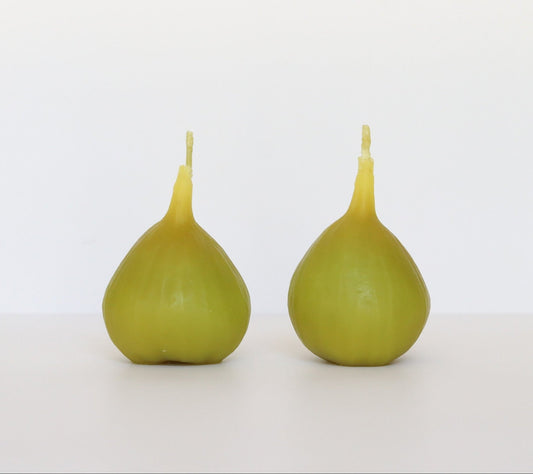 Green Fig Tealight Beeswax Candles — Set of 2 - Happy Organics