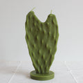 Heart Nopal Cactus Beeswax Candle, hand-poured 100% pure beeswax candle cast from a real nopal cactus paddle, by Happy Organics