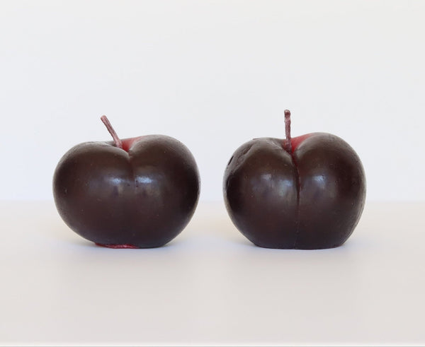 Plum Beeswax Candle Pair - Happy Organics