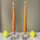 Carrot Taper Beeswax Candles Pair - 9inch Tall