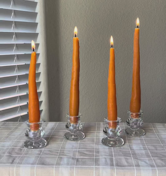 CARROT TAPER BEESWAX CANDLE - SET OF 4