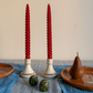 Red Beeswax Dinner Tapers - Set of 4 - Happy Organics