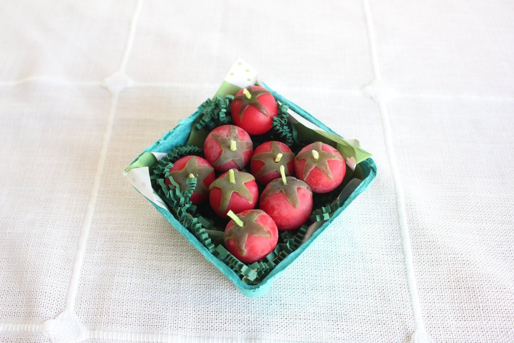 Red Cherry Tomato Beeswax Birthday Candles 8 - count - Happy Organics