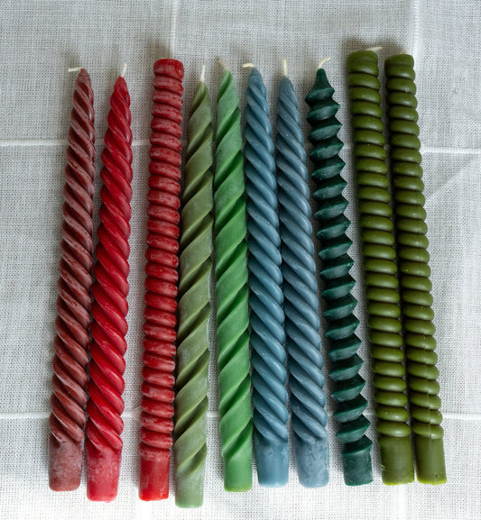 Studio Seconds - Mystery Set of 4 Beeswax Tapers - Happy Organics