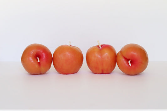 Yellow Peach Beeswax Candles — Set of 4 - Happy Organics